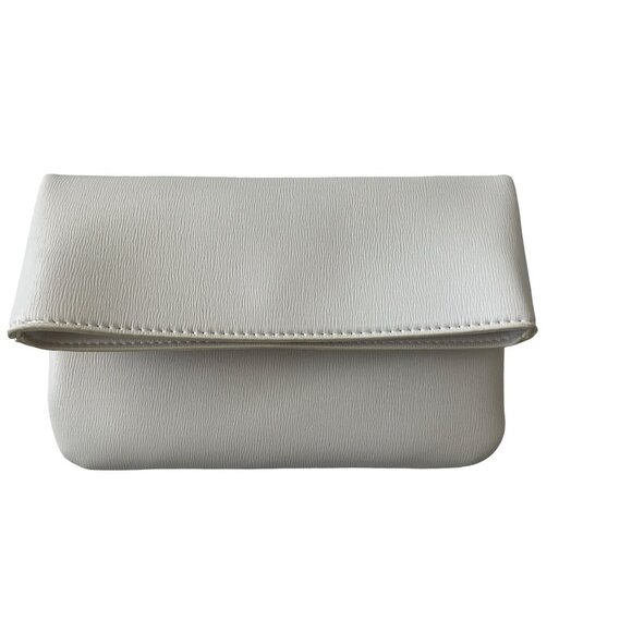 Neiman Marcus White Fold-Over Clutch - Picture 1 of 4